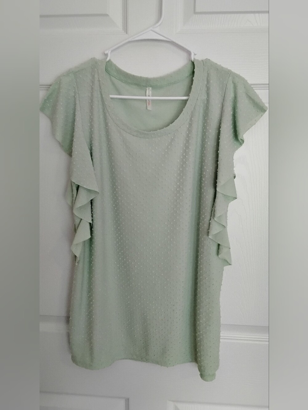 Women’s My Story Mint Green Ruffle Sleeve Top